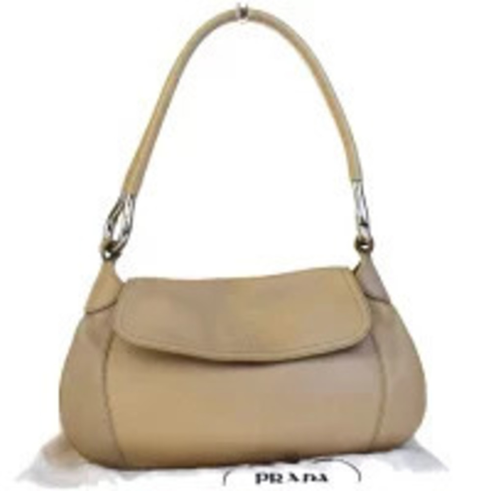 Prada Vitello Daino leather shoulder bag Beige Tan